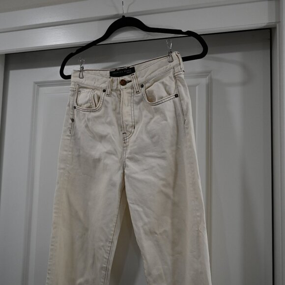 Veronica Beard Size 25 Blake Classic Straight High Rise Jeans in Ecru - Picture 4 of 8